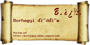 Borhegyi Ádám névjegykártya