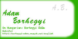 adam borhegyi business card